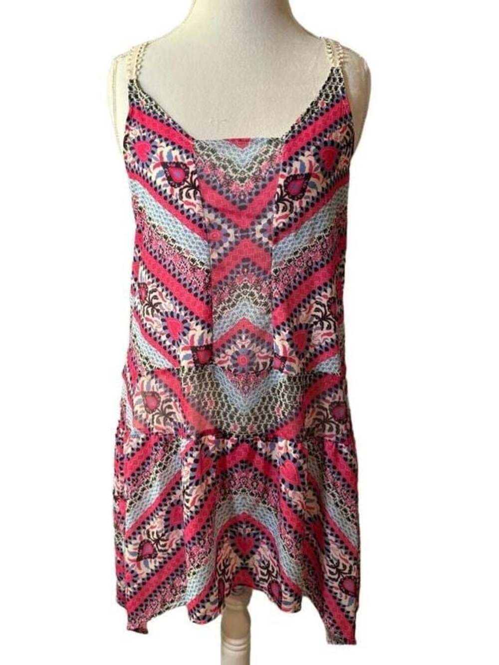 Becca by Rebecca Virtue Sleeveless Uneven Hem Tunic Cover Up 7160671 Multi color